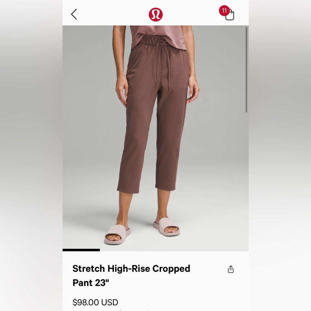 Lululemon Stretched High-Rise Cropped Size 6 Black